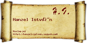Hanzel István névjegykártya